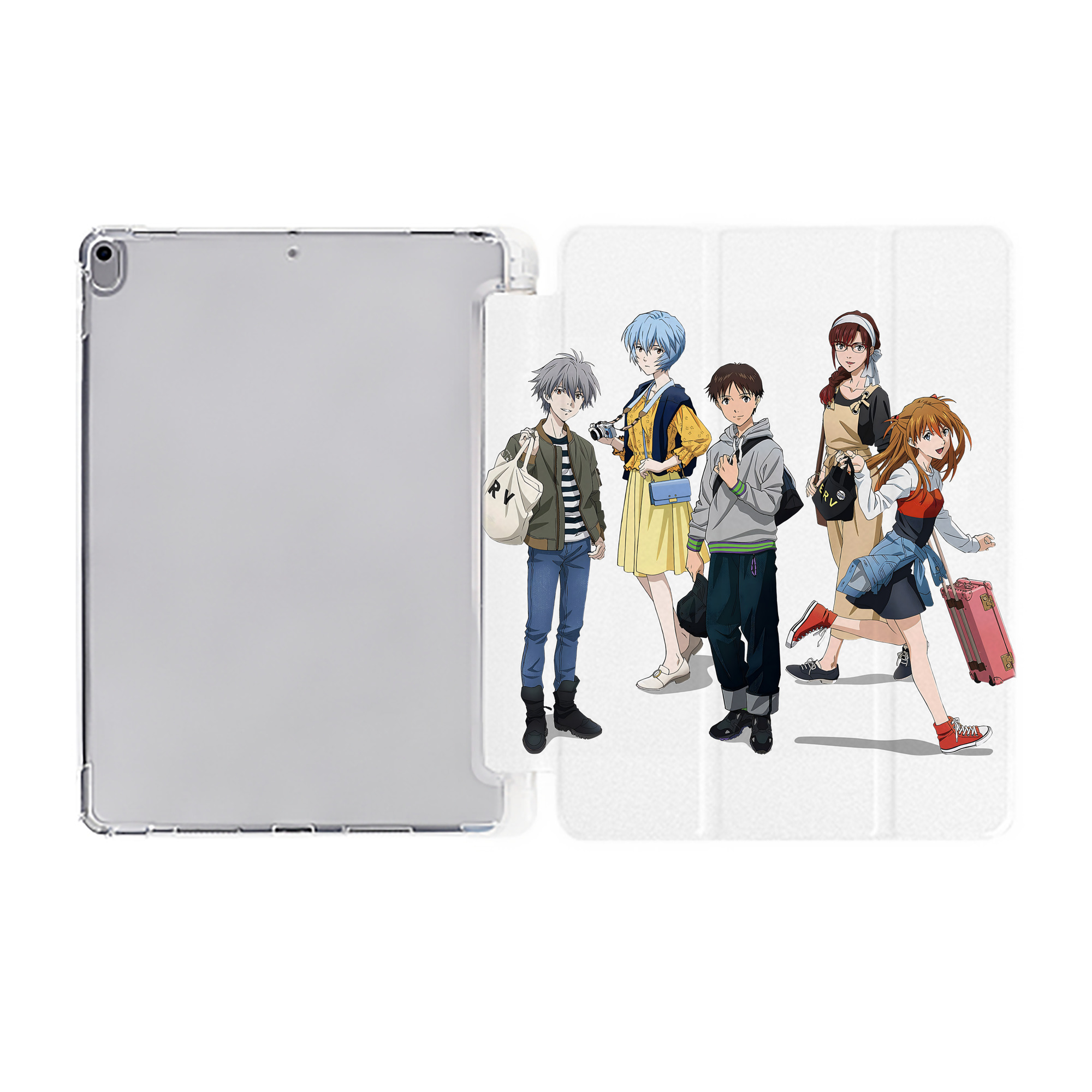 （画像用） EVA 新世紀エヴァンゲリオン IPad ケース ペン収納付き 三つ折りスタンド PUレザー×シリコン 対応機種9.5/10.5/10.9インチ